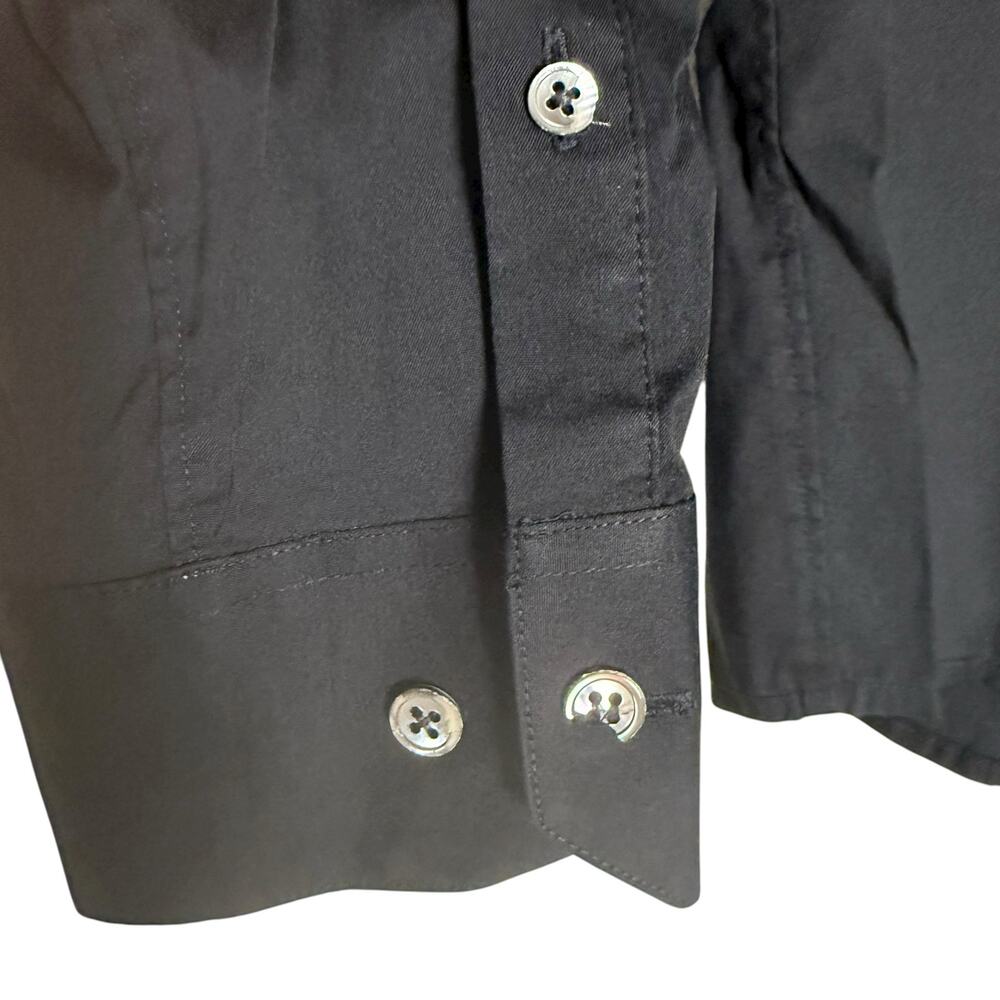Theory Solid Black Long Sleeve Button Up Work Dre… - image 6